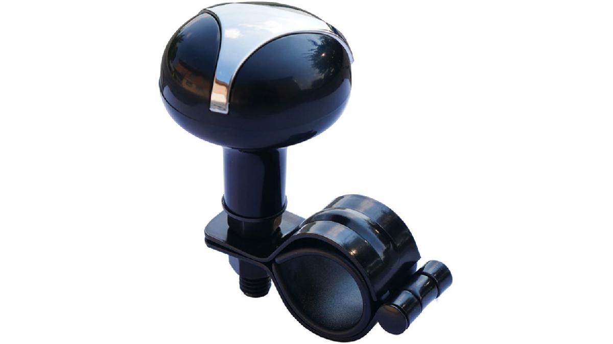 Simoni+Racing+Pommeau+de+Volant+Spinner+1+-+ABS+Noir%2FChrom%C3%A9